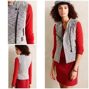 EUCAnthropologie Cartonnier Marled Moto Zip Gray Vest Jacket M​​​